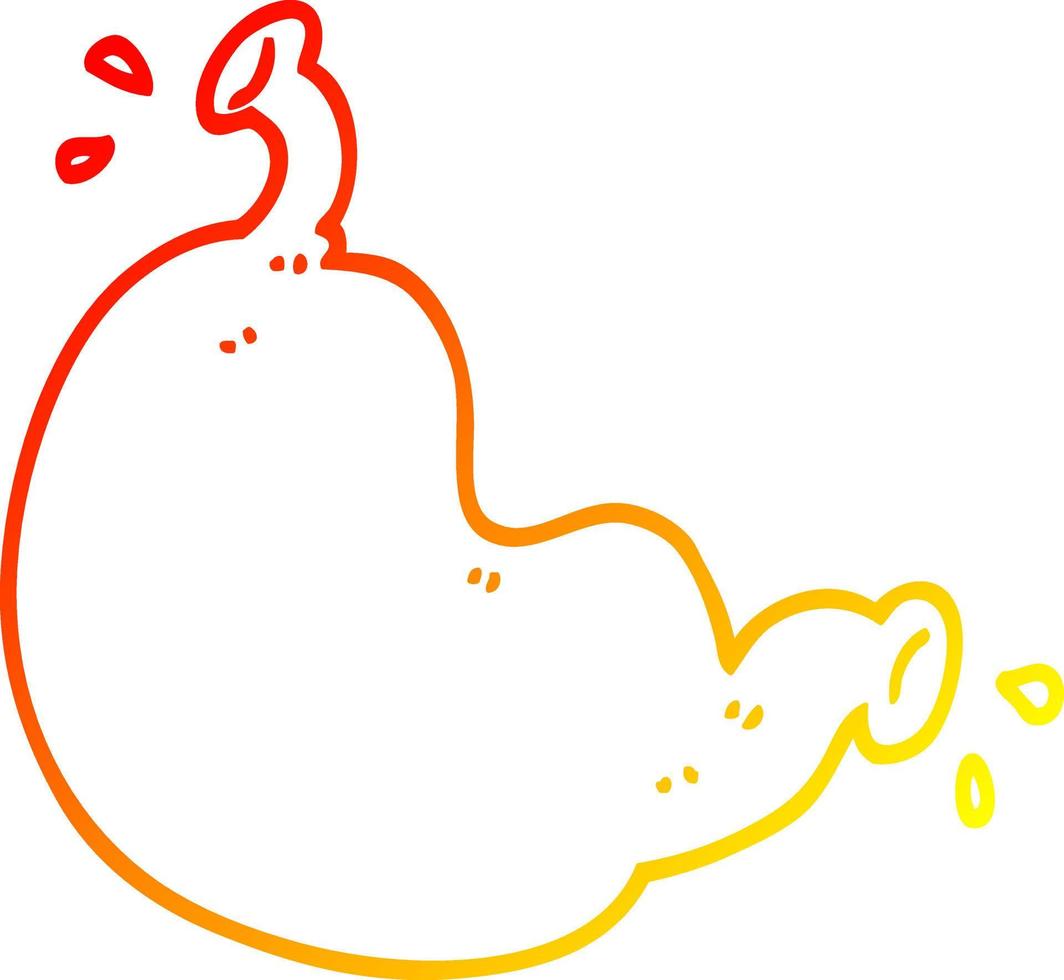 warm gradient line drawing cartoon organ vector
