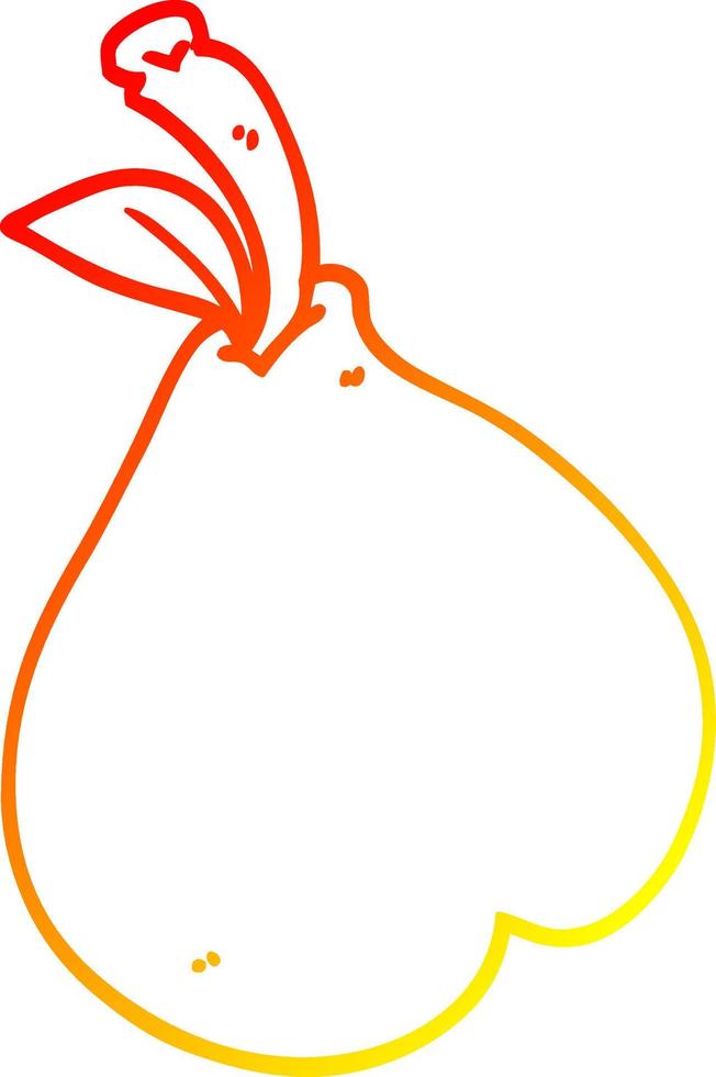 warm gradient line drawing cartoon healthy pear vector