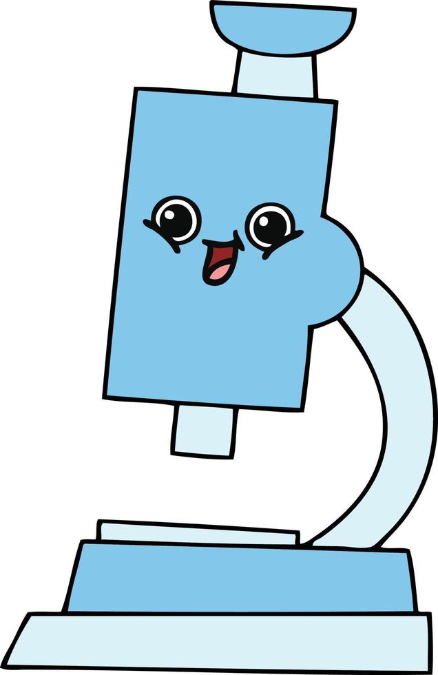 cute cartoon microscope vector