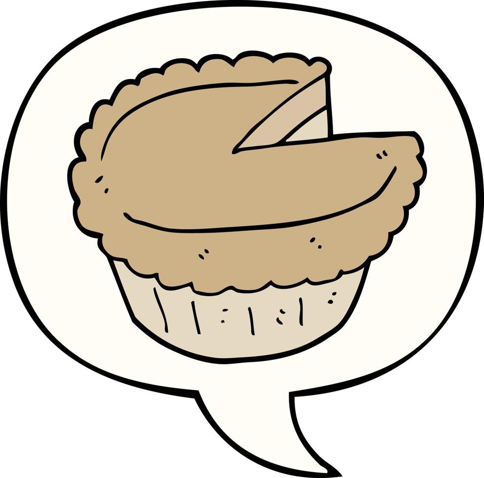 cartoon pie and speech bubble vector