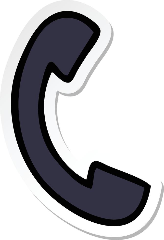 sticker of a cute cartoon phone vector