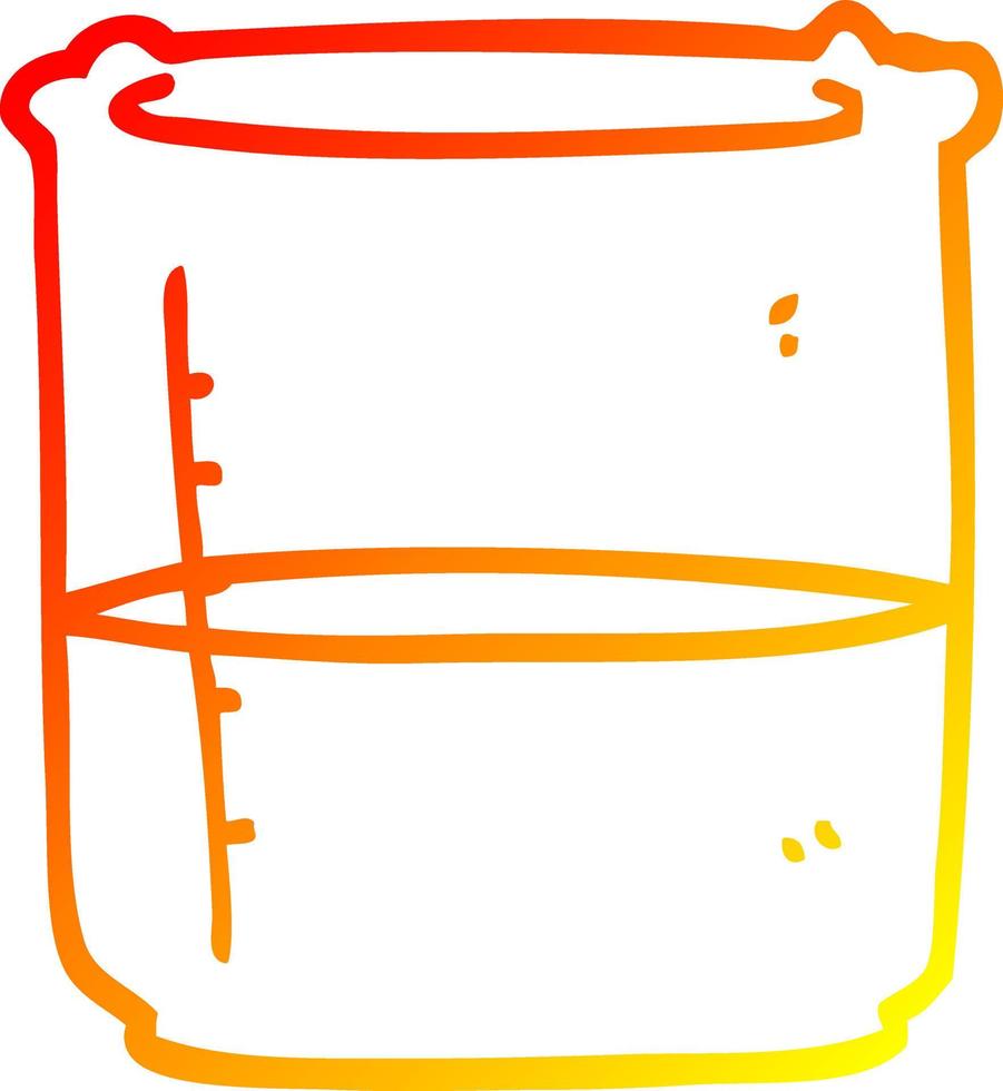 warm gradient line drawing cartoon science beaker vector