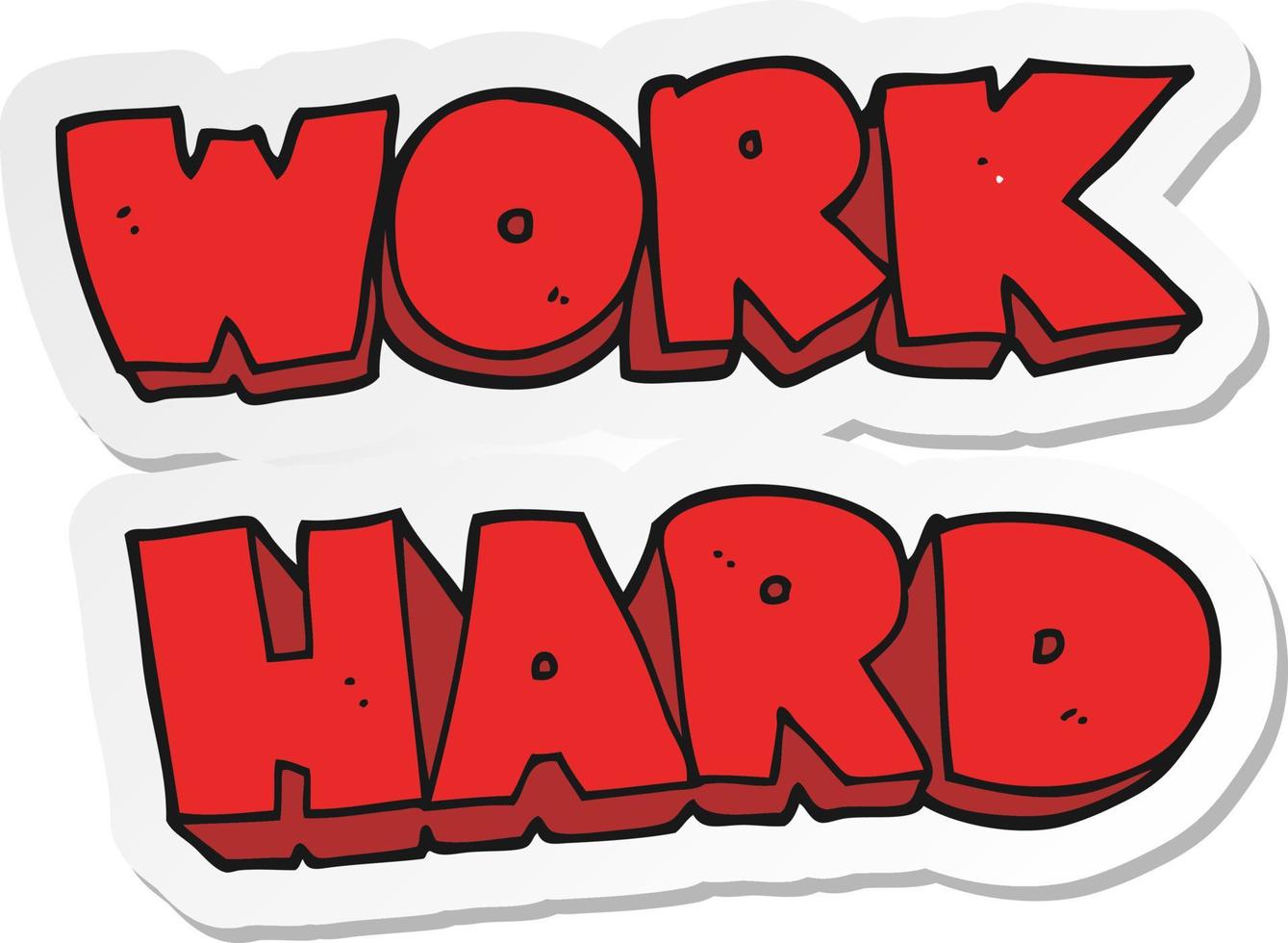 sticker of a cartoon work hard symbol vector