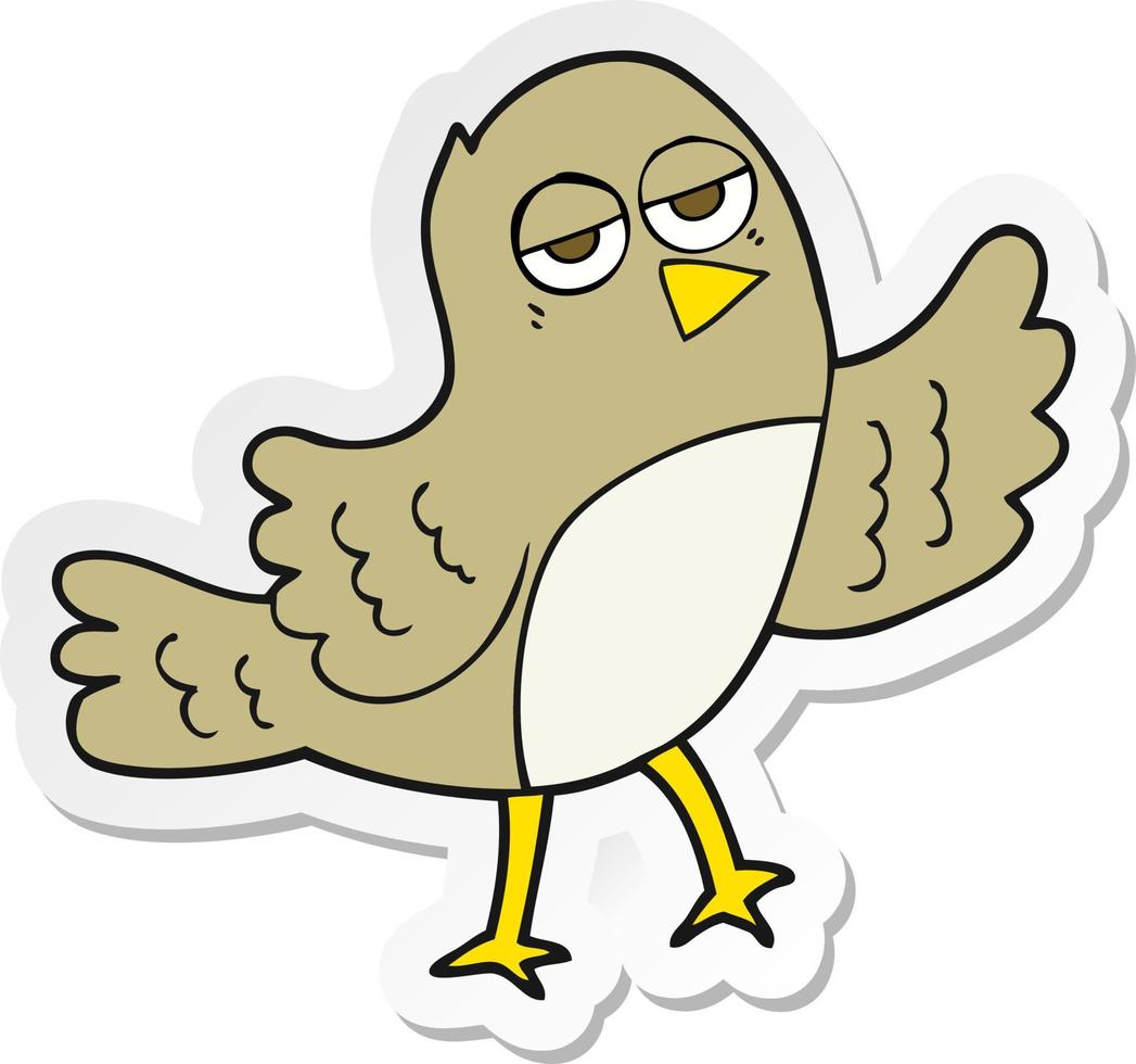 sticker of a cartoon bird vector
