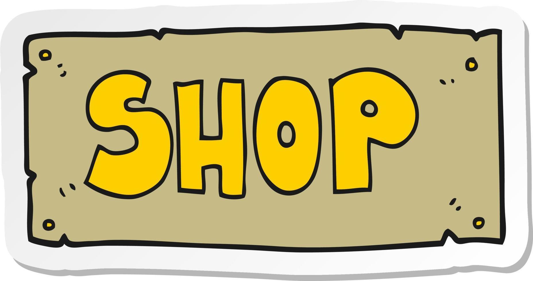 sticker of a cartoon shop sign vector