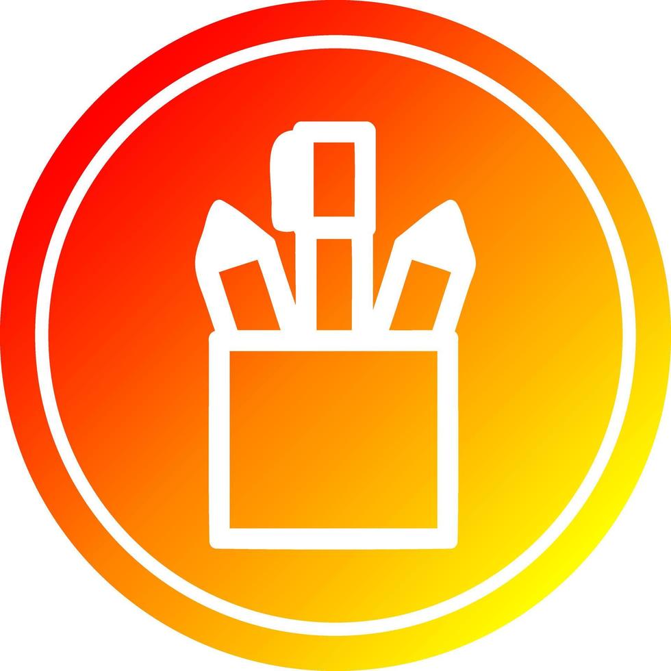 pencil pot circular in hot gradient spectrum vector