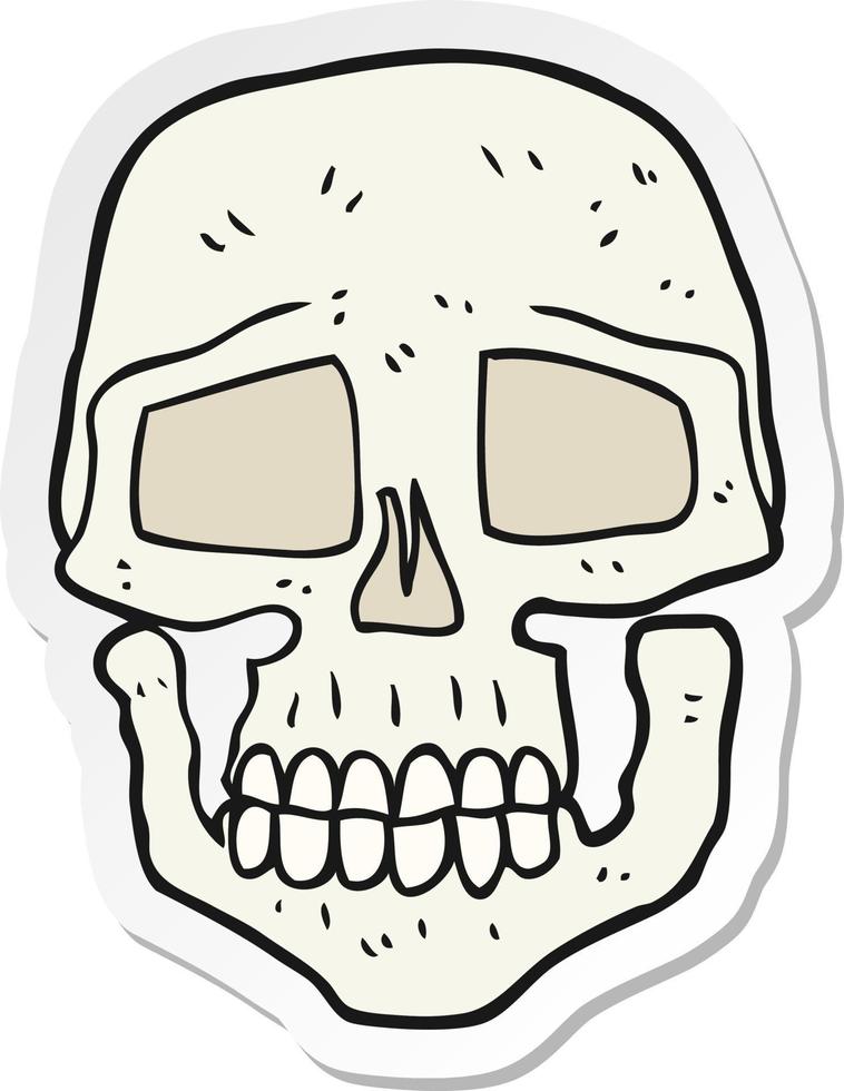 sticker of a cartoon skull vector