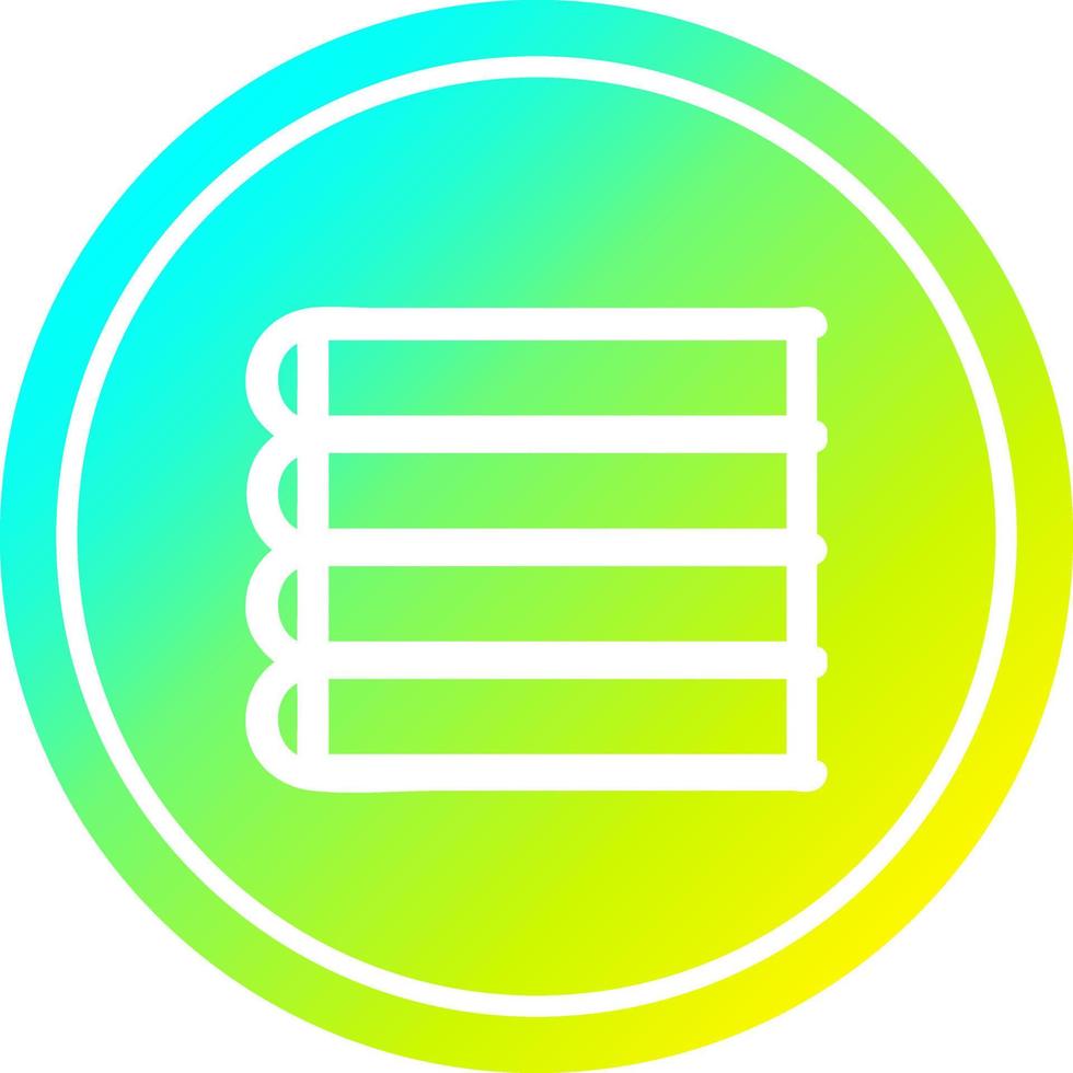 stack of books circular in cold gradient spectrum vector