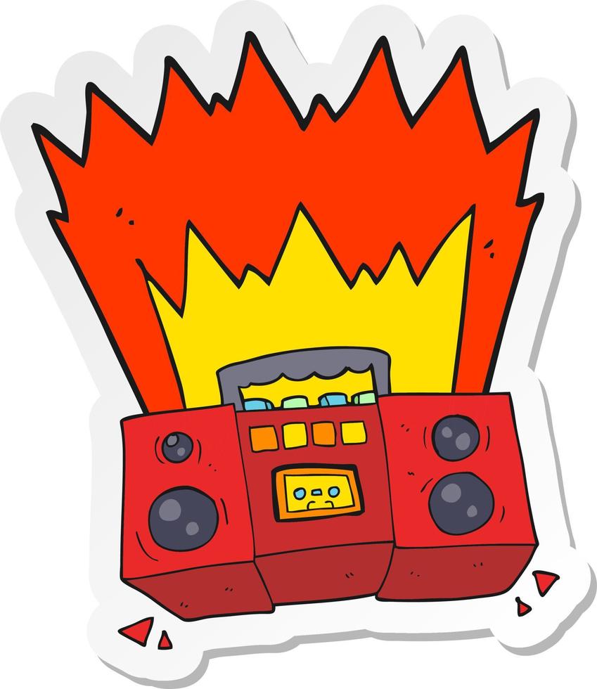 sticker of a cartoon boom box vector
