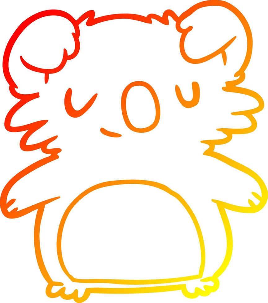 warm gradient line drawing cute koala vector