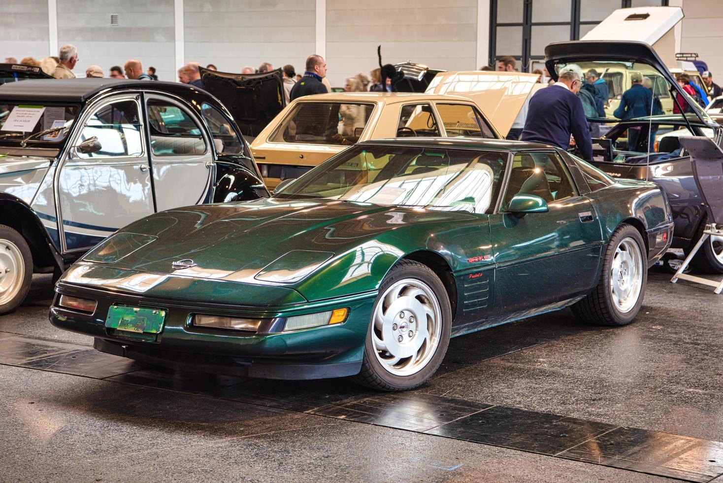 FRIEDRICHSHAFEN - MAY 2019 dark green CHEVROLET CORVETTE C4 1995 coupe at Motorworld Classics Bodensee on May 11, 2019 in Friedrichshafen, Germany photo