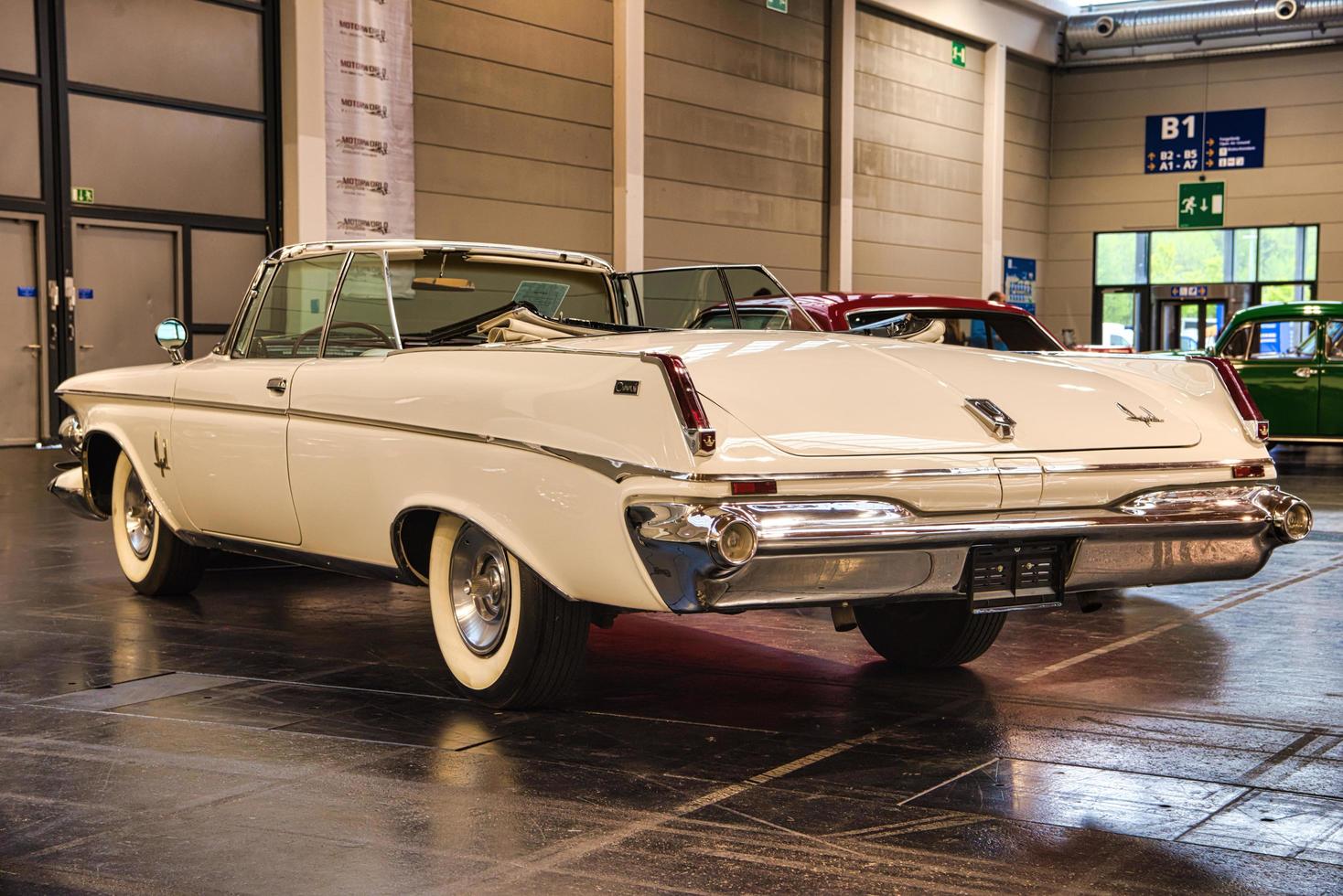 FRIEDRICHSHAFEN - MAY 2019 white CHRYSLER IMPERIAL CROWN 1963 cabrio at Motorworld Classics Bodensee on May 11, 2019 in Friedrichshafen, Germany photo