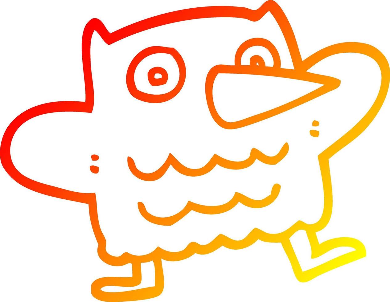 warm gradient line drawing funny cartoon owl vector