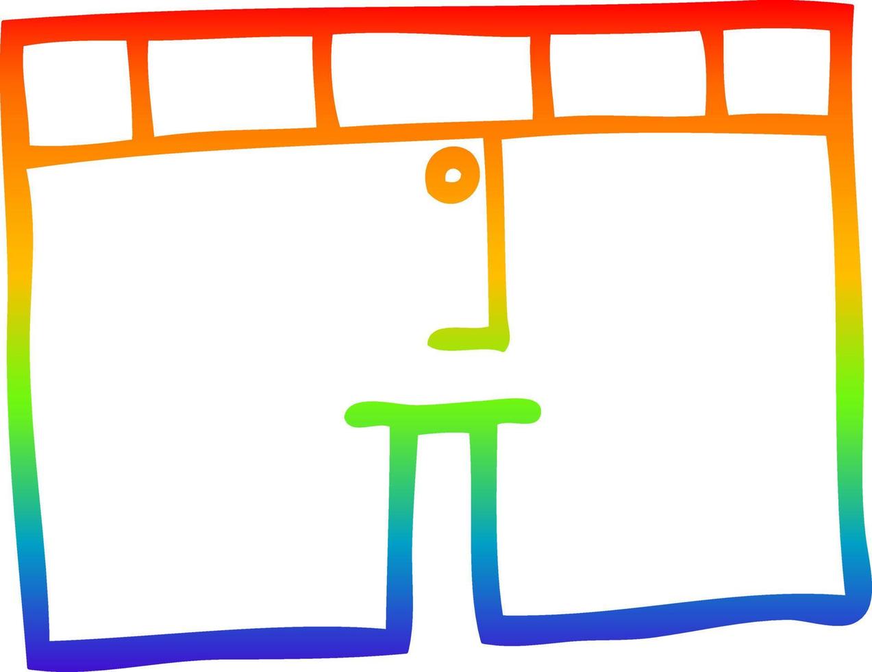 rainbow gradient line drawing cartoon underwear vector