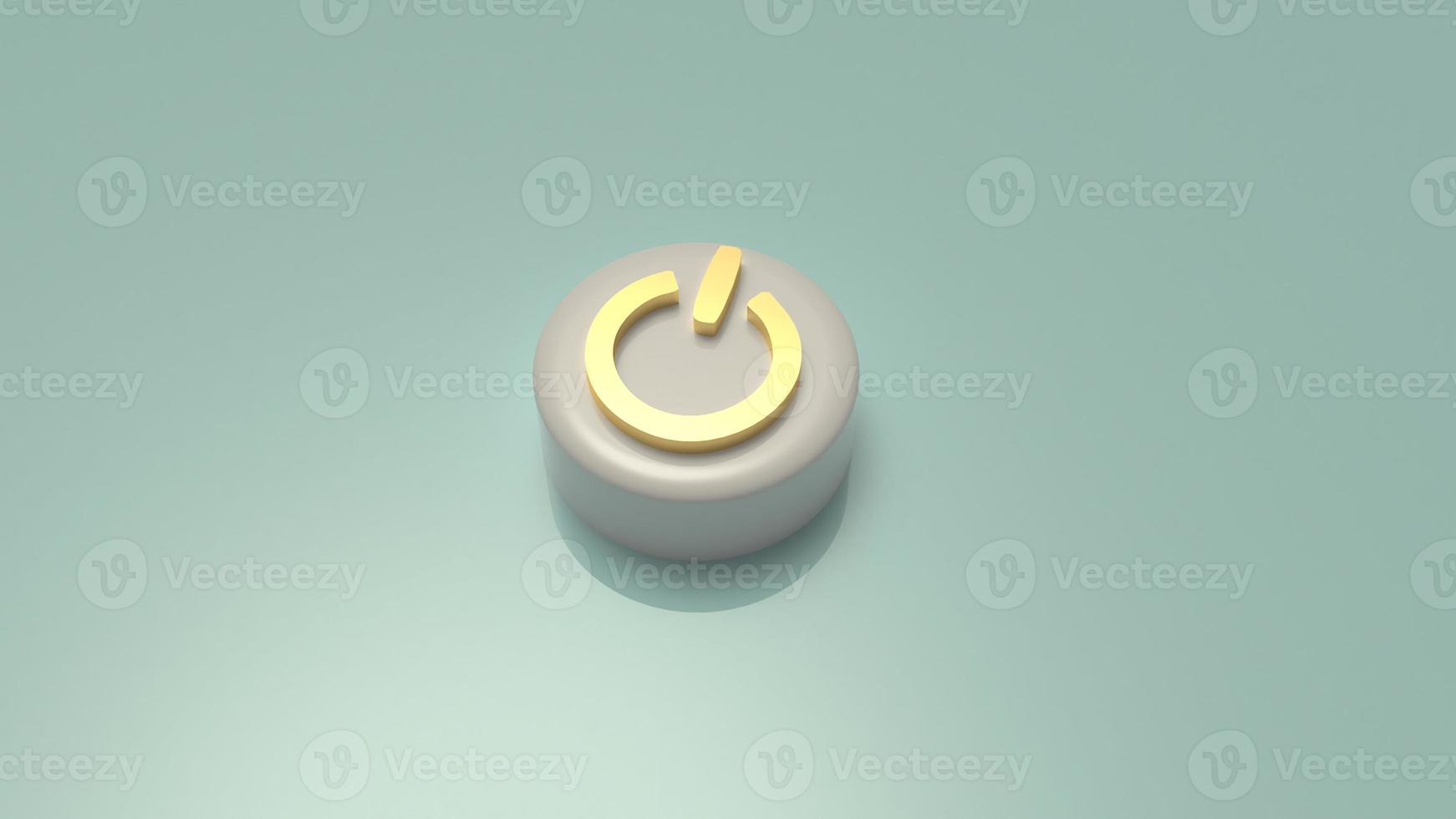 start button symbol 3d rendering for background. photo