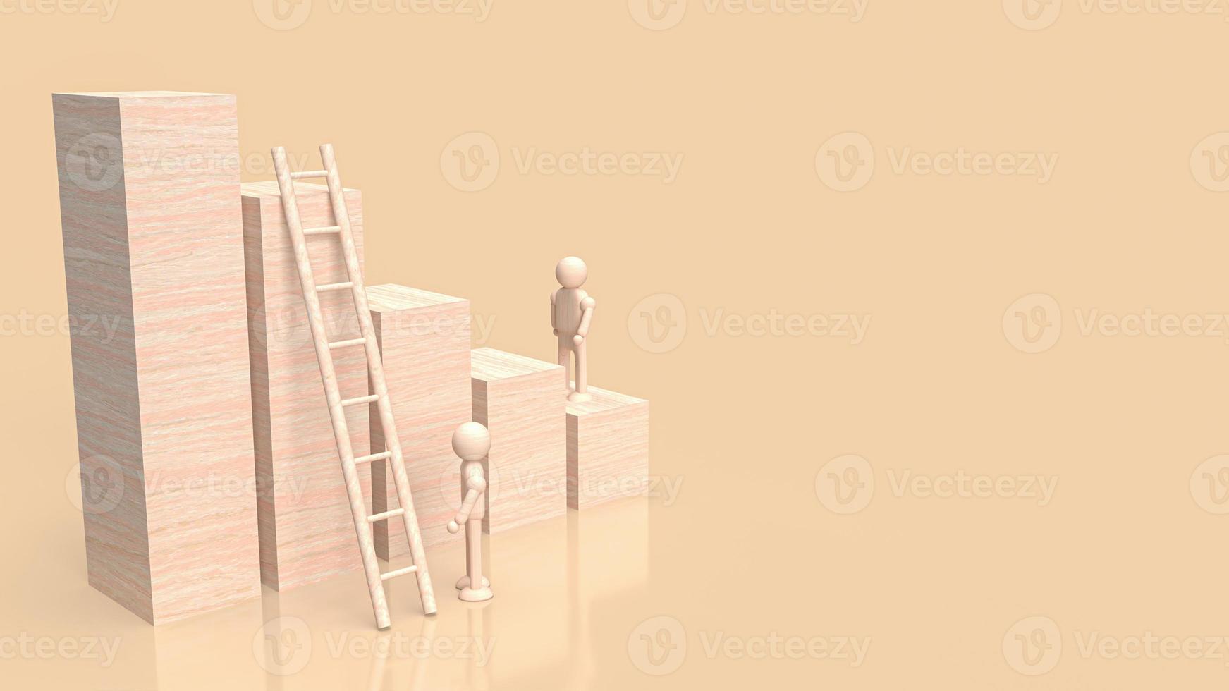 wood chart for business concept 3d rendering photo