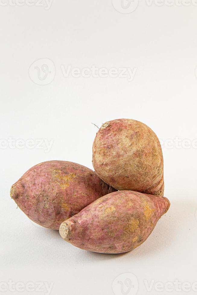 cassava on white background for food concept. photo