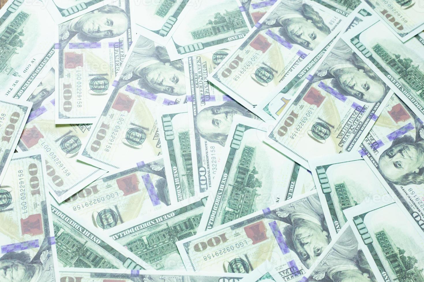 Close up 100 dollar banknote  business content. photo