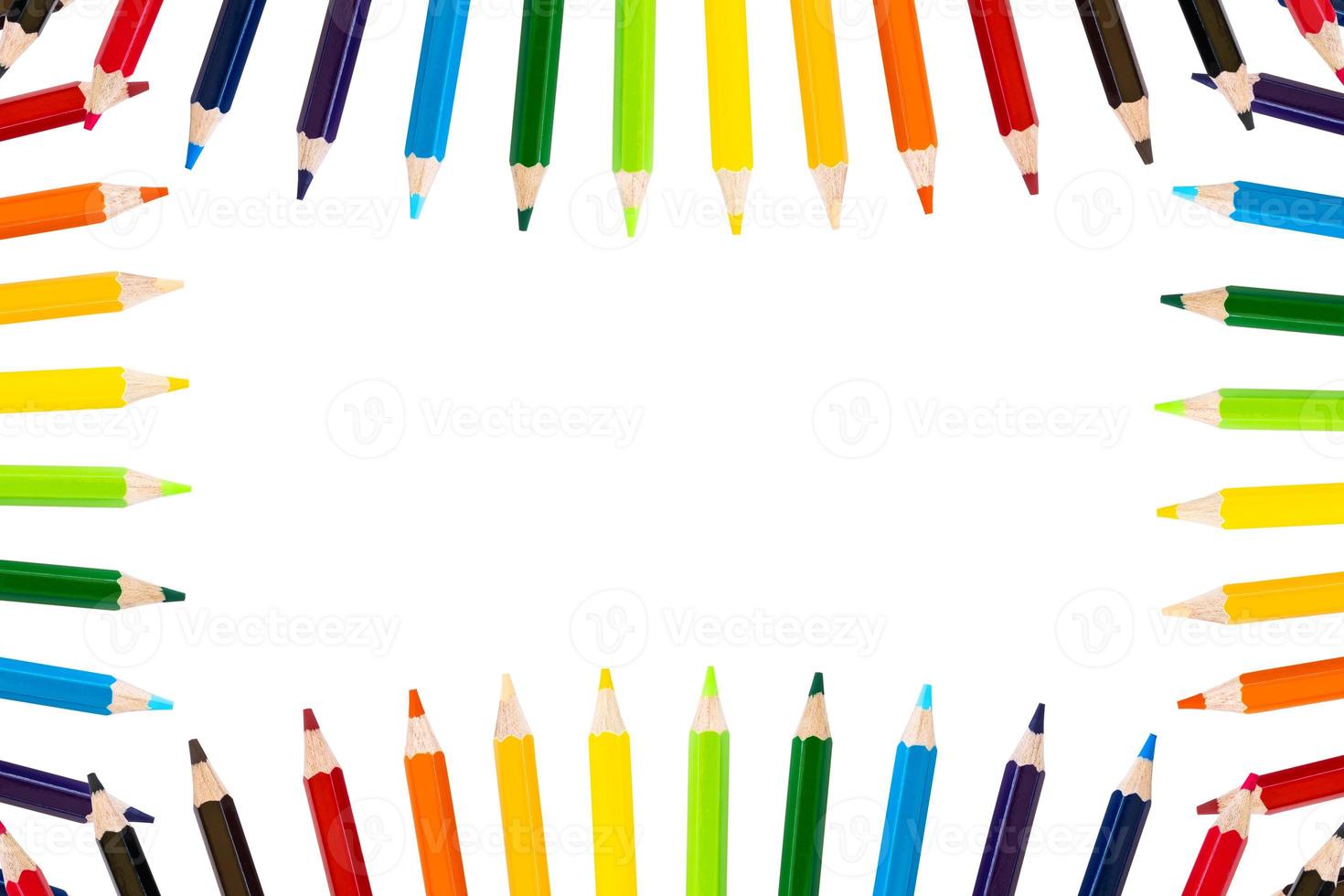 Background isolates of crayons in a variety of beautiful colors. photo