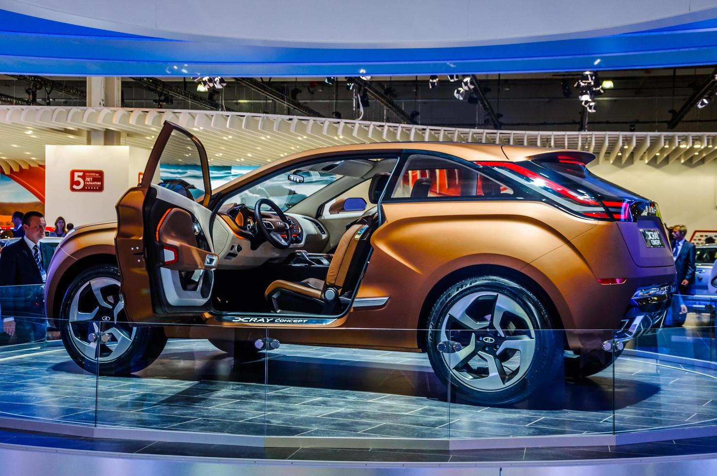 MOSCOW, RUSSIA - AUG 2012 LADA XRAY CONCEPT presented as world premiere at the 16th MIAS Moscow International Automobile Salon on August 30, 2012 in Moscow, Russia photo