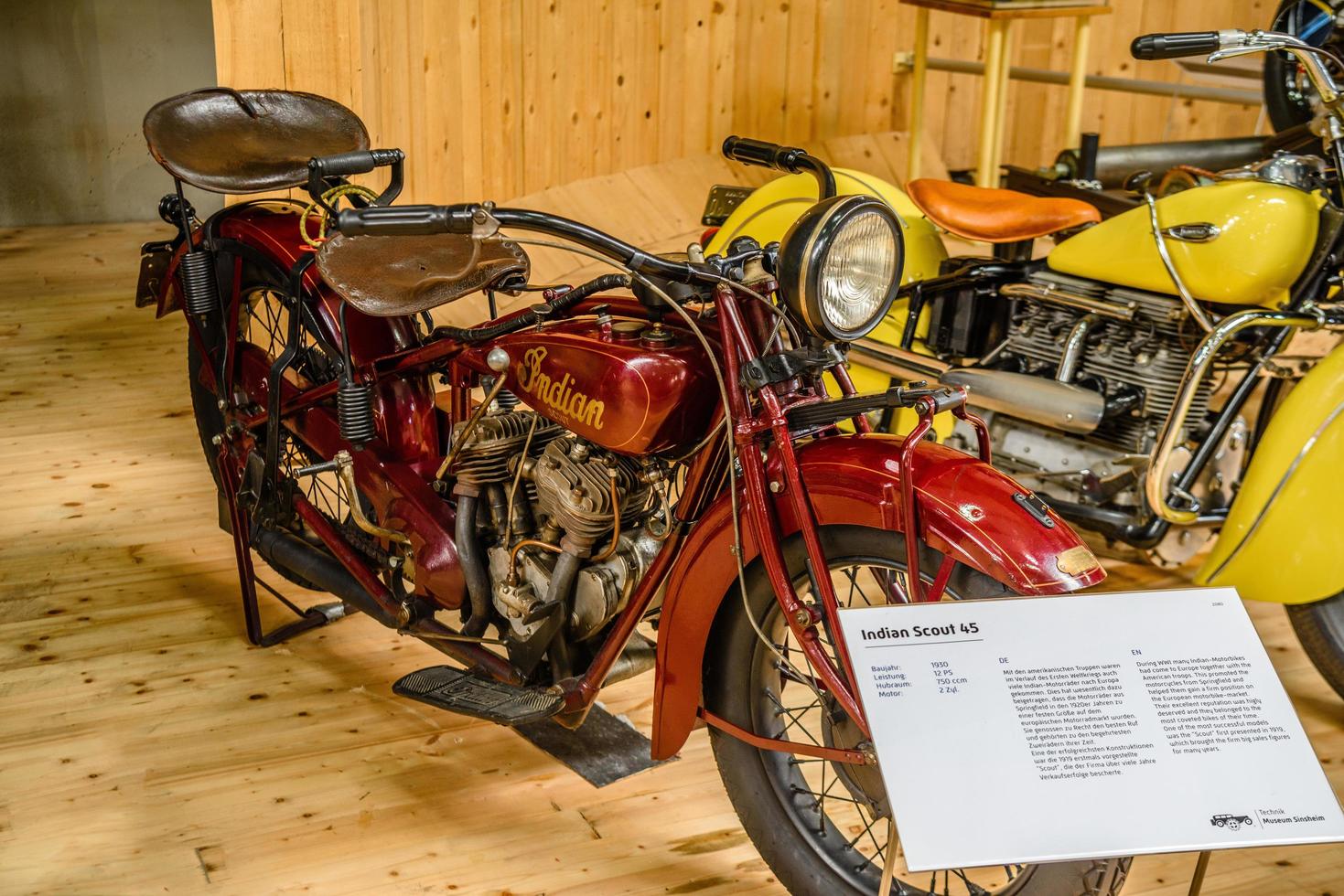 SINSHEIM, GERMANY - MAI 2022 red motorbike motorcycle Indian Sc photo