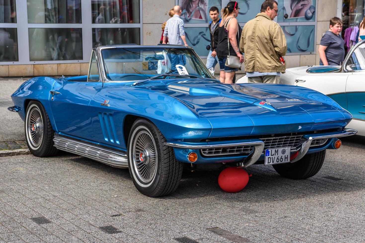 GERMANY, LIMBURG - APR 2017 blue CHEVROLET CORVETTE C2 CONVERTIBLE CABRIO 1962 in Limburg an der Lahn, Hesse, Germany photo