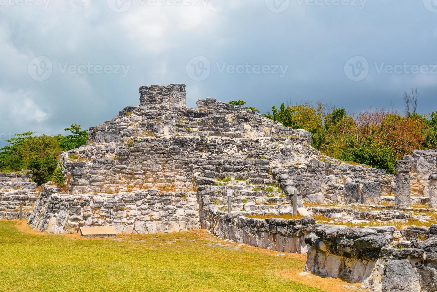 Ancient ruins of Maya in El Rey Archaeological Zone near Cancun, Yukatan, Mexico photo