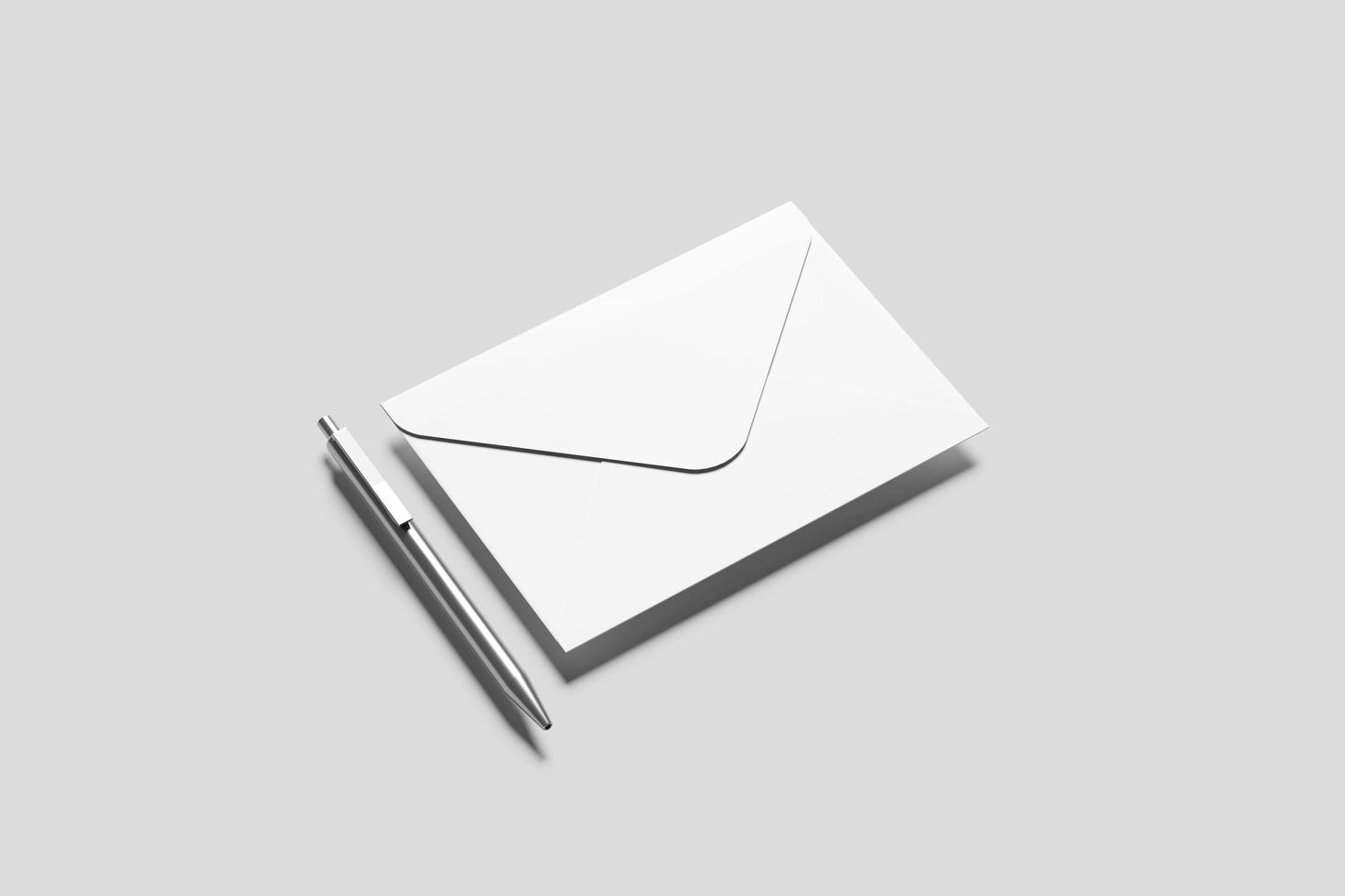 A6 Postcard and Envelope Mockup photo