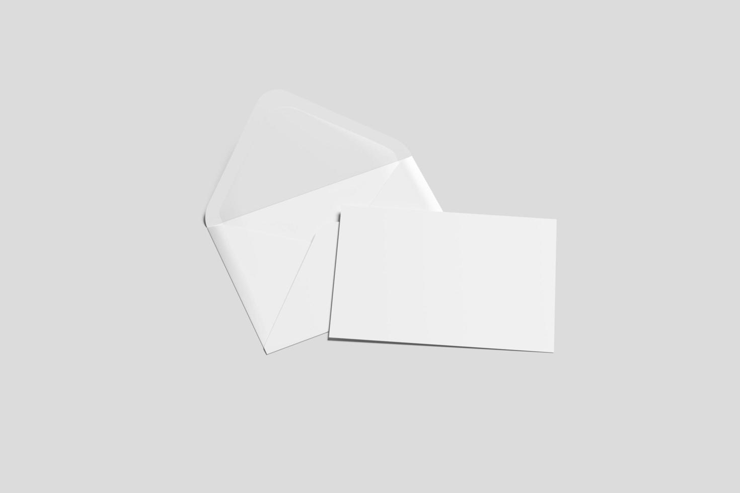 A6 Postcard and Envelope Mockup photo