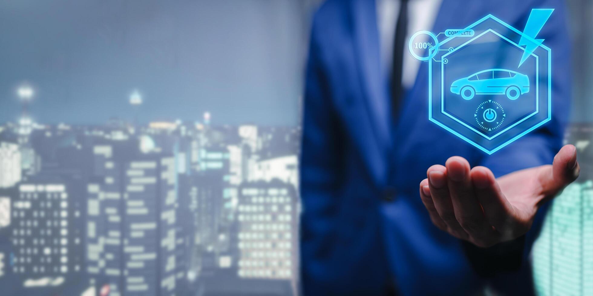 Choosing an electric vehicle. electric car choice. pointing at symbol