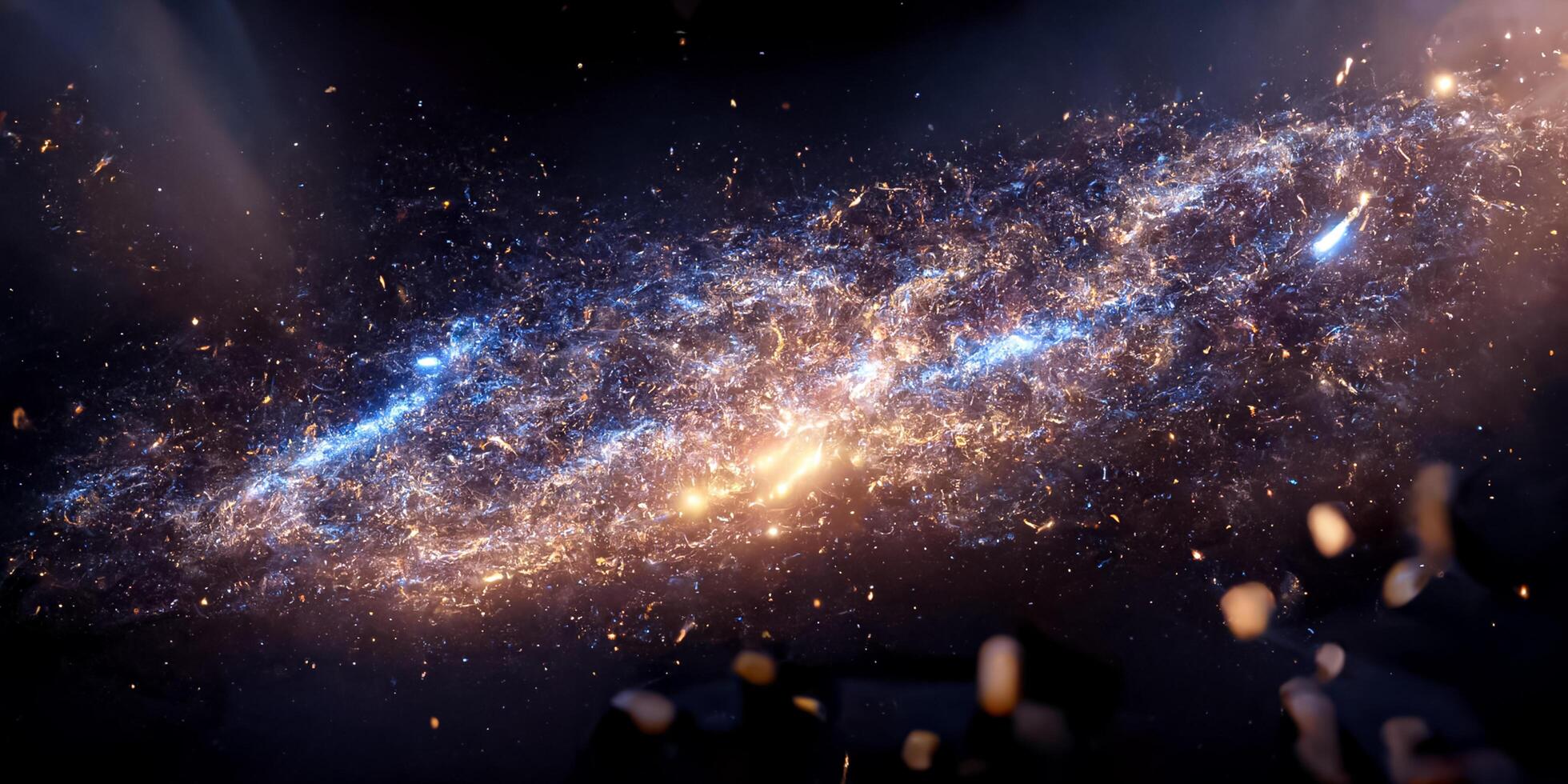 Milky Way in space 3D photo