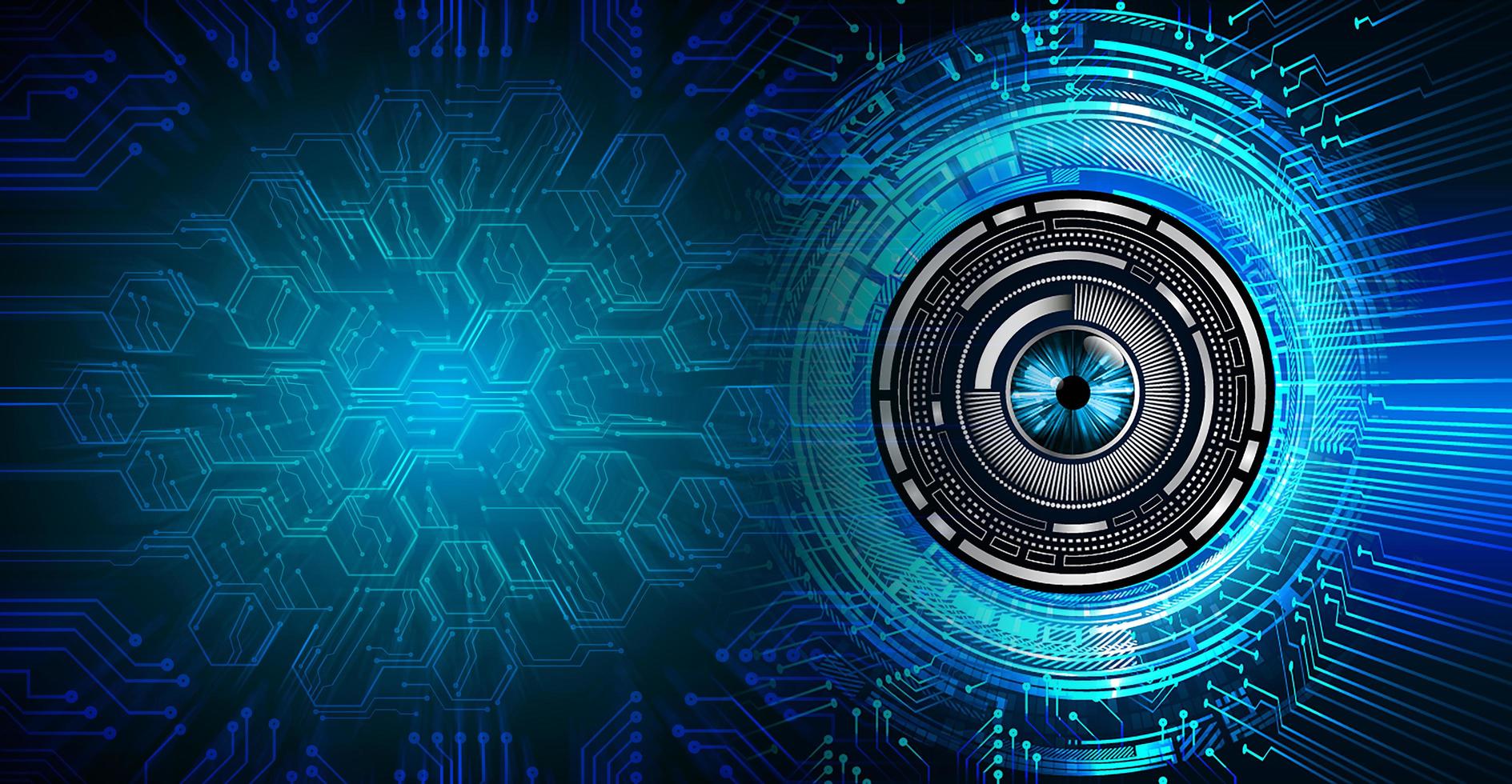 Fondo de concepto de tecnología futura de circuito cibernético de ojo foto
