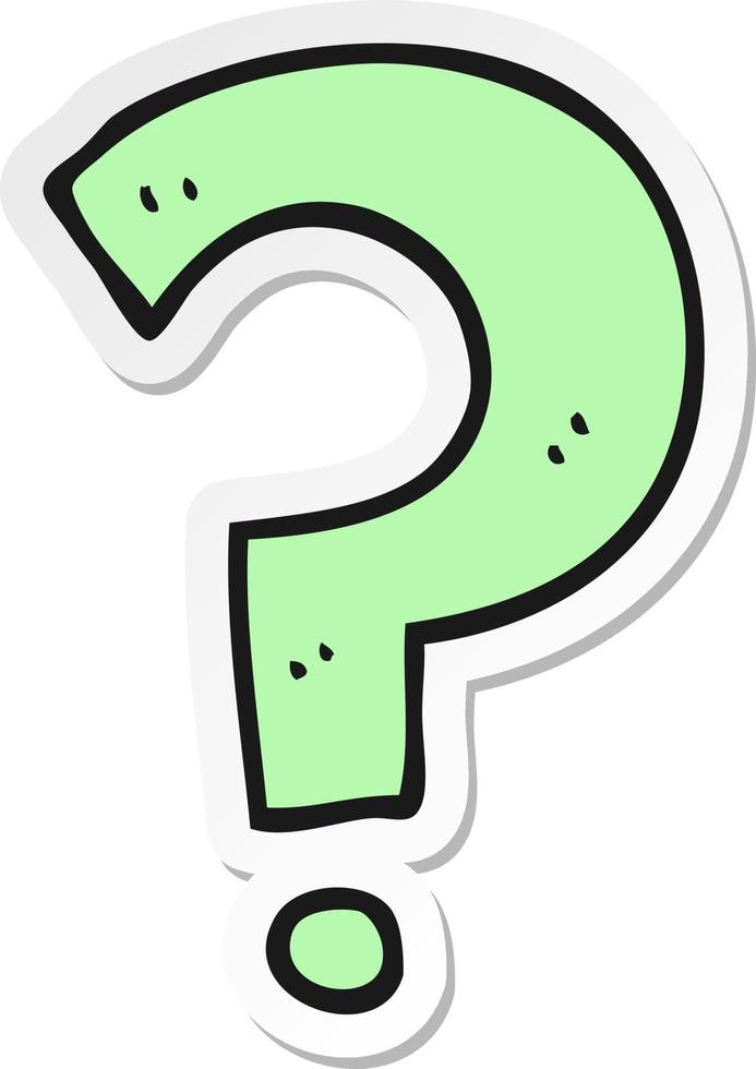 sticker of a cartoon question mark vector