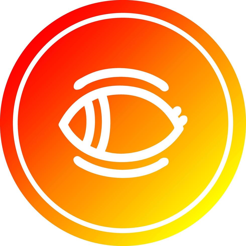 staring eye circular in hot gradient spectrum vector