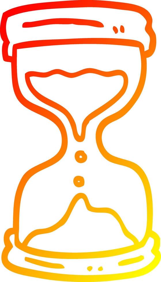 warm gradient line drawing cartoon hourglass vector