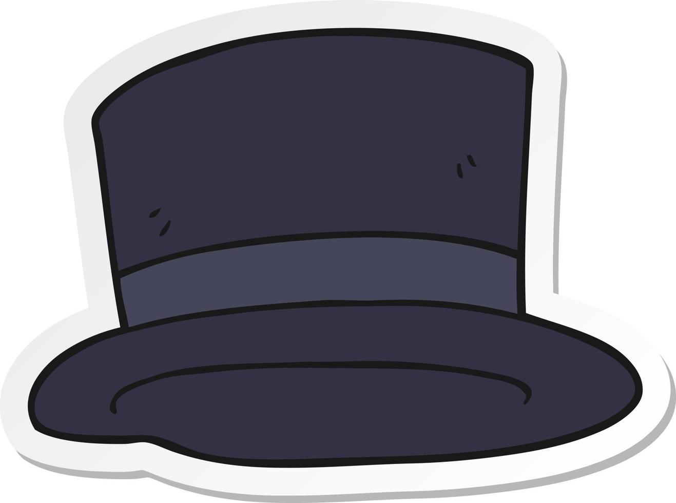 sticker of a cartoon top hat vector