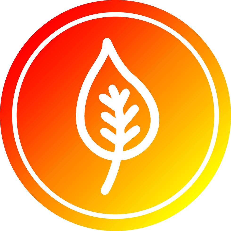 natural leaf circular in hot gradient spectrum vector