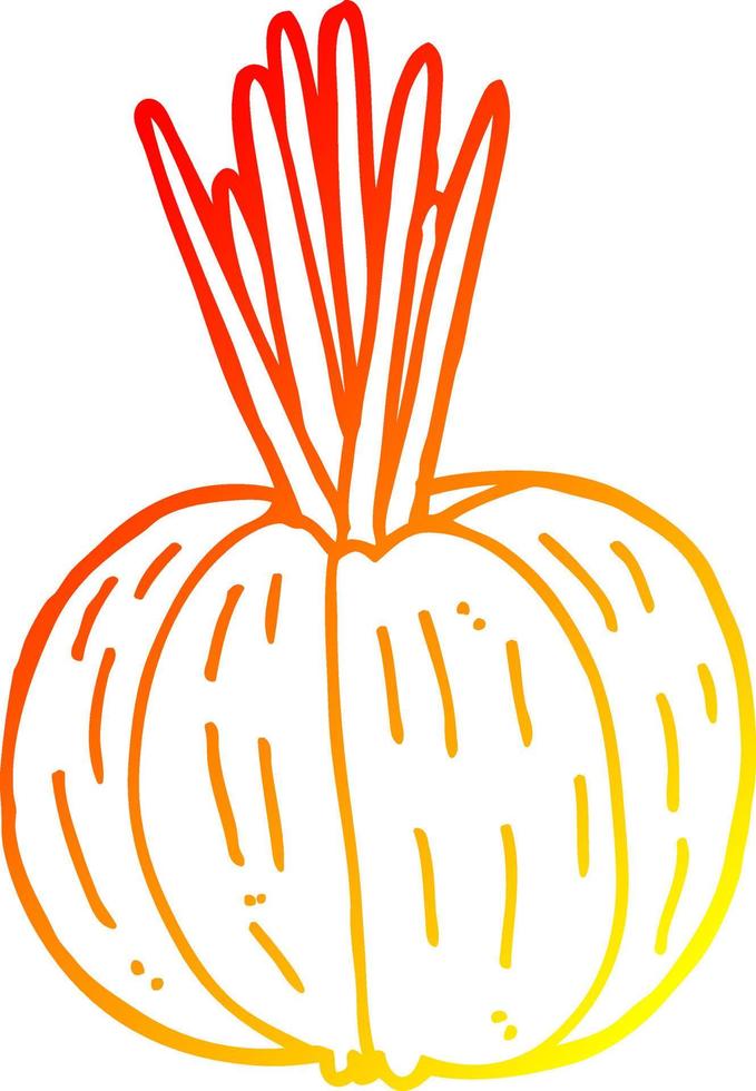 warm gradient line drawing cartoon vegetable vector