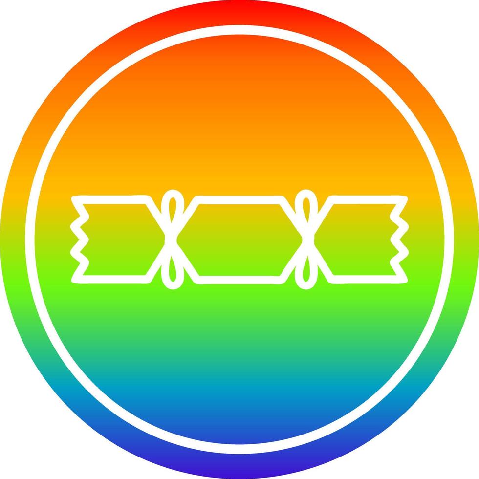 christmas cracker circular in rainbow spectrum vector