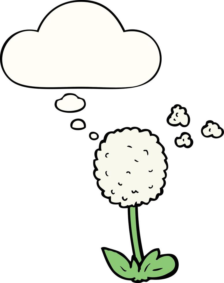 cartoon flower and thought bubble vector