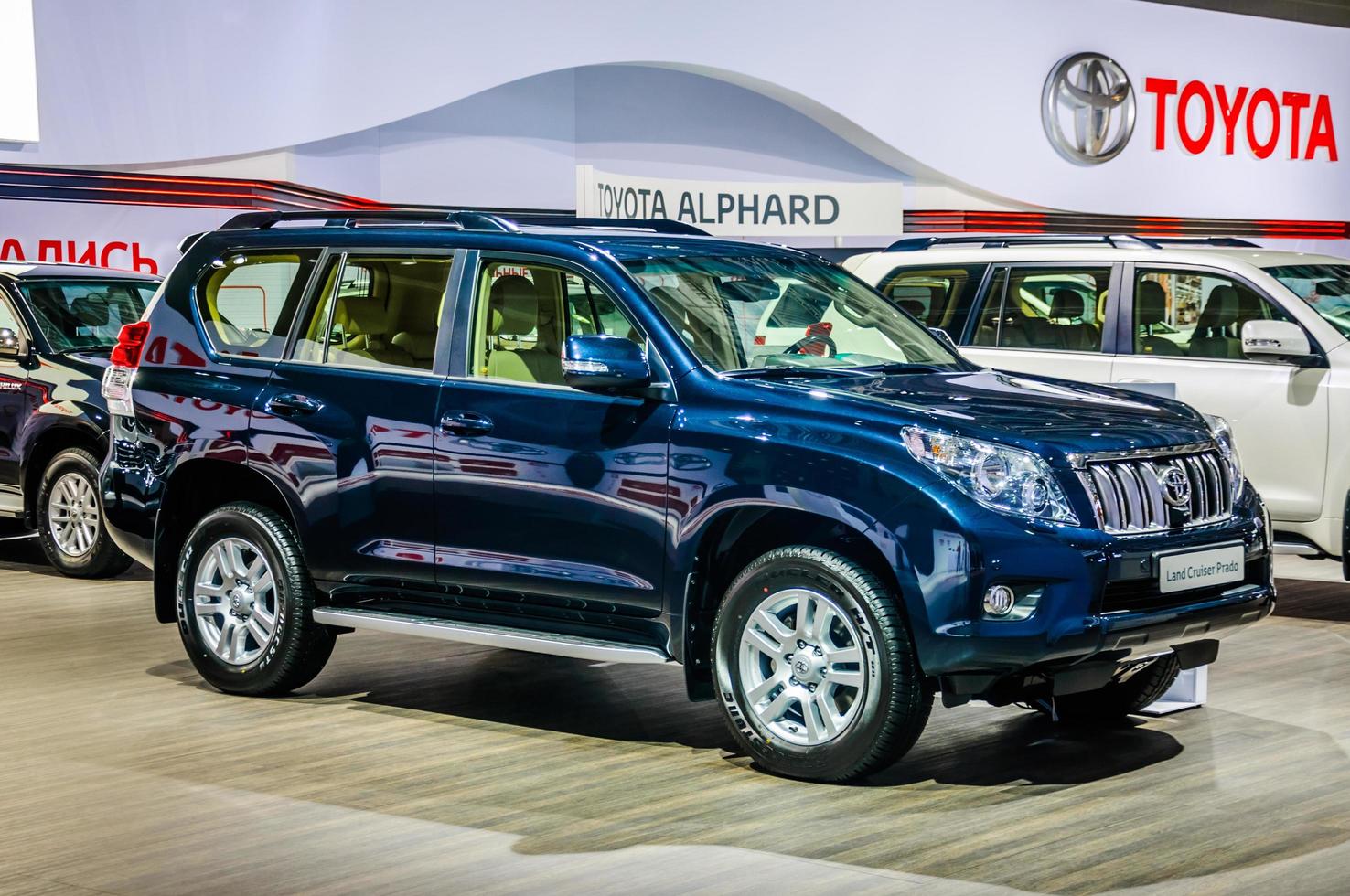 MOSCOW, RUSSIA - AUG 2012 TOYOTA LAND CRUISER PRADO J150 presented as world premiere at the 16th MIAS Moscow International Automobile Salon on August 30, 2012 in Moscow, Russia photo