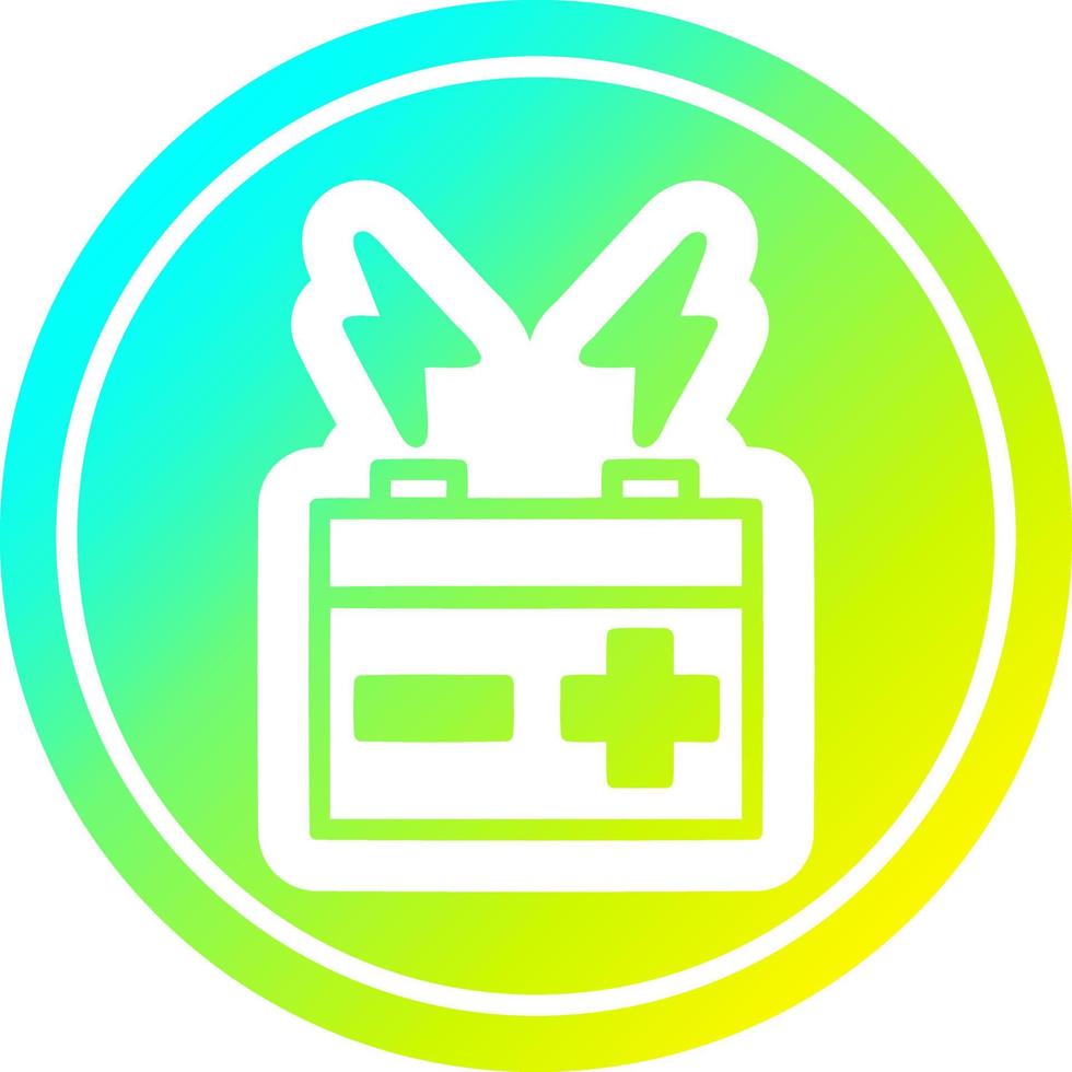 battery circular in cold gradient spectrum vector