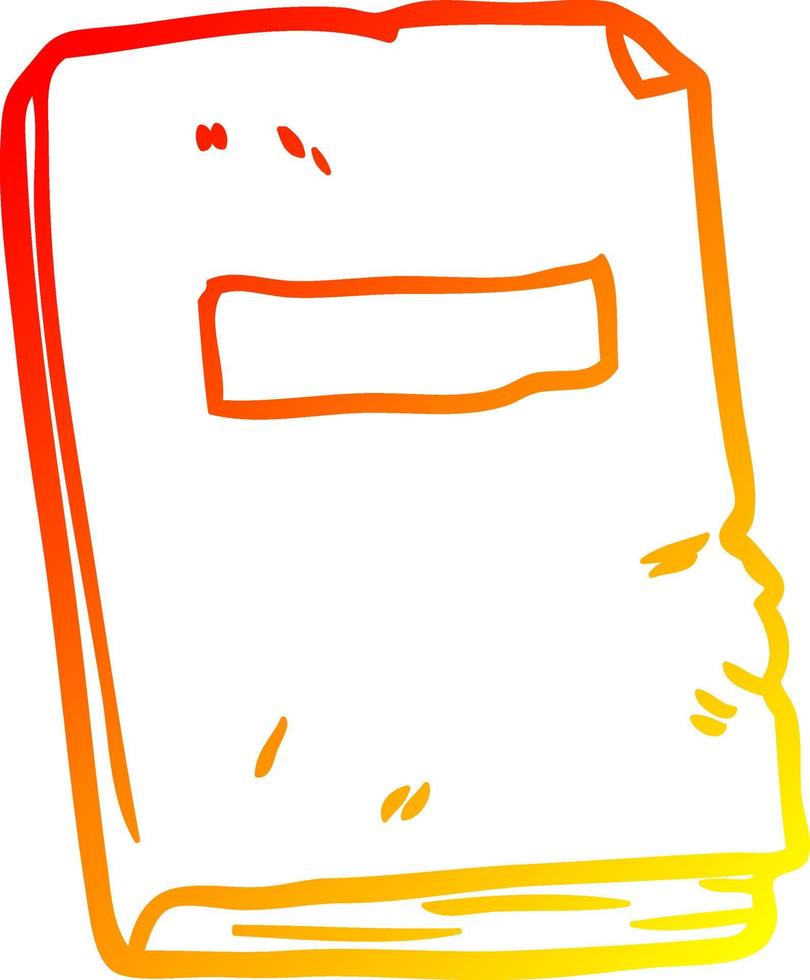 warm gradient line drawing battered old notebook vector