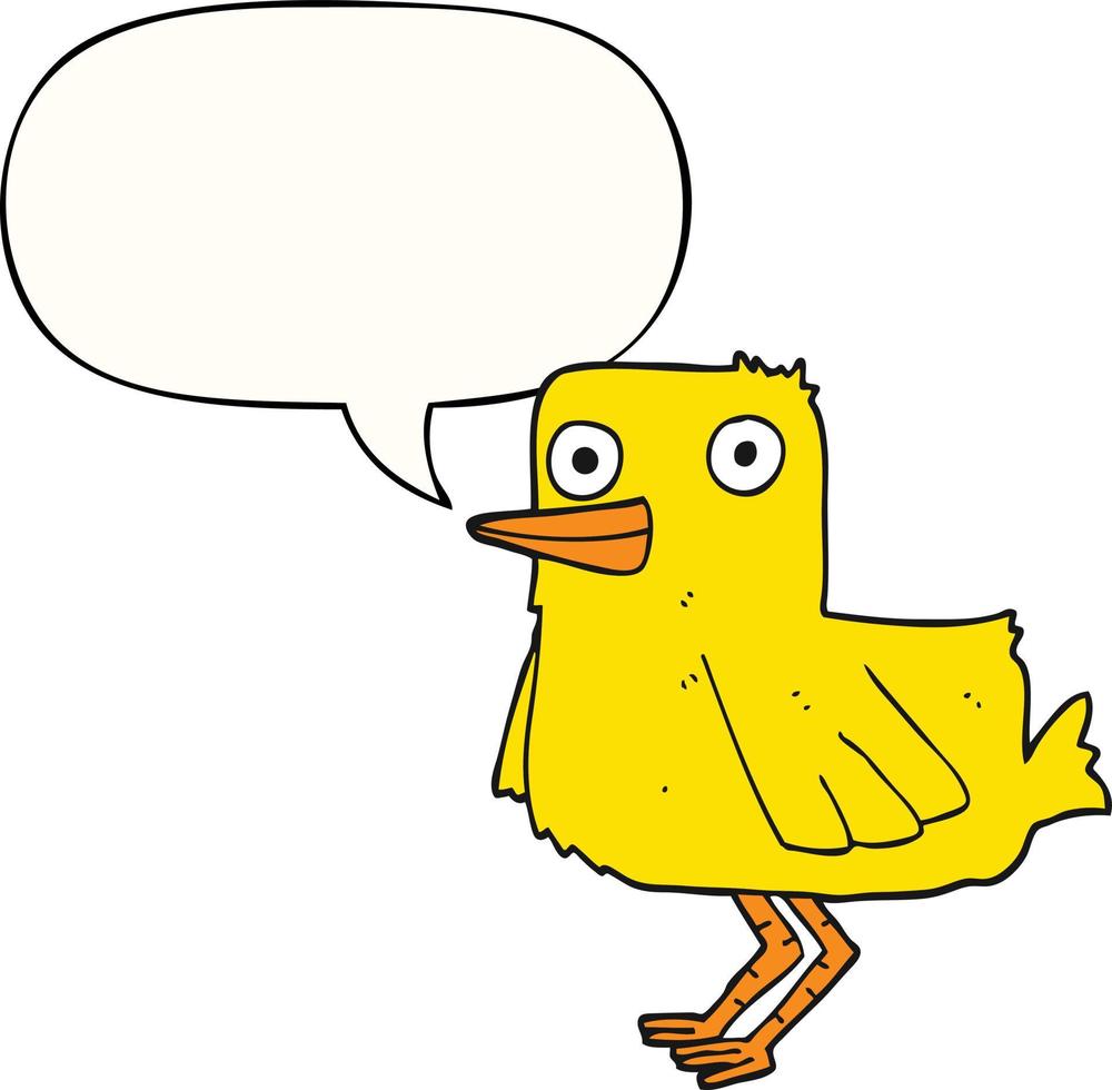 cartoon duck and speech bubble vector