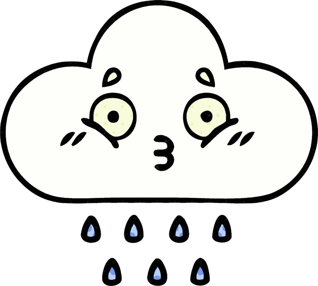 comic book style cartoon rain cloud vector