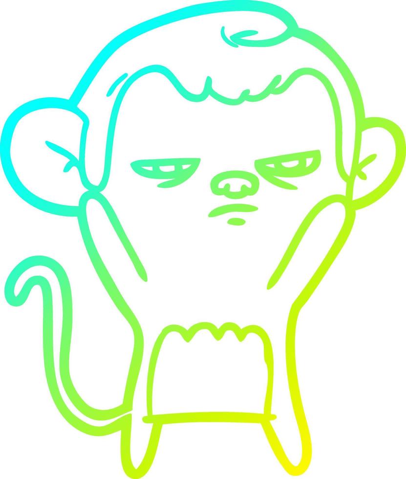 cold gradient line drawing cartoon monkey vector