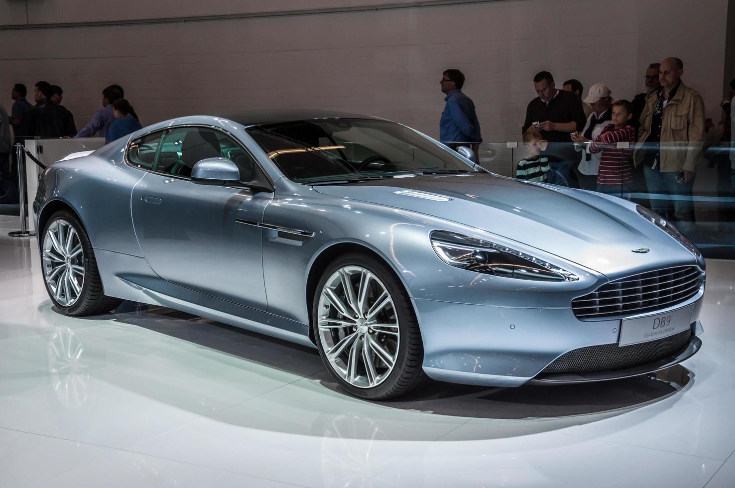 FRANKFURT - SEPT 21 Aston Martin DB9 presented as world premiere at the 65th IAA Internationale Automobil Ausstellung on September 21, 2013 in Frankfurt, Germany photo