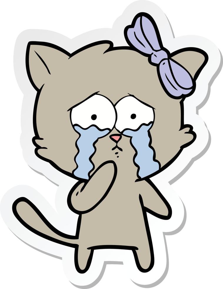 sticker of a cartoon cat vector