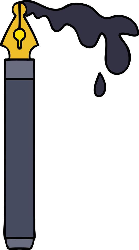 quirky hand drawn cartoon ink pen vector