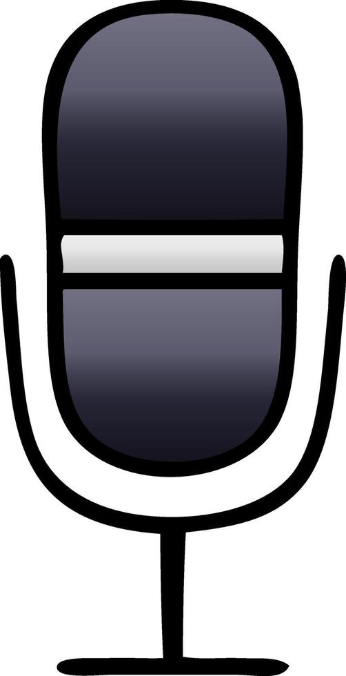 gradient shaded cartoon radio microphone vector